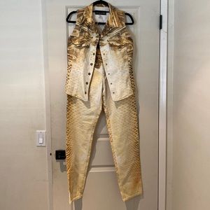 Roberto cavalli vest and pants size medium top xl bottoms